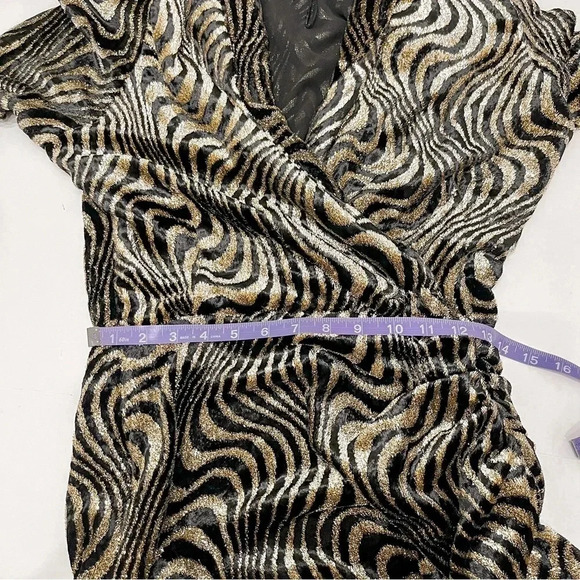 Dodo Bar Or Ava wrap-effect ruched metallic velvet dress size 42 - Picture 15 of 15